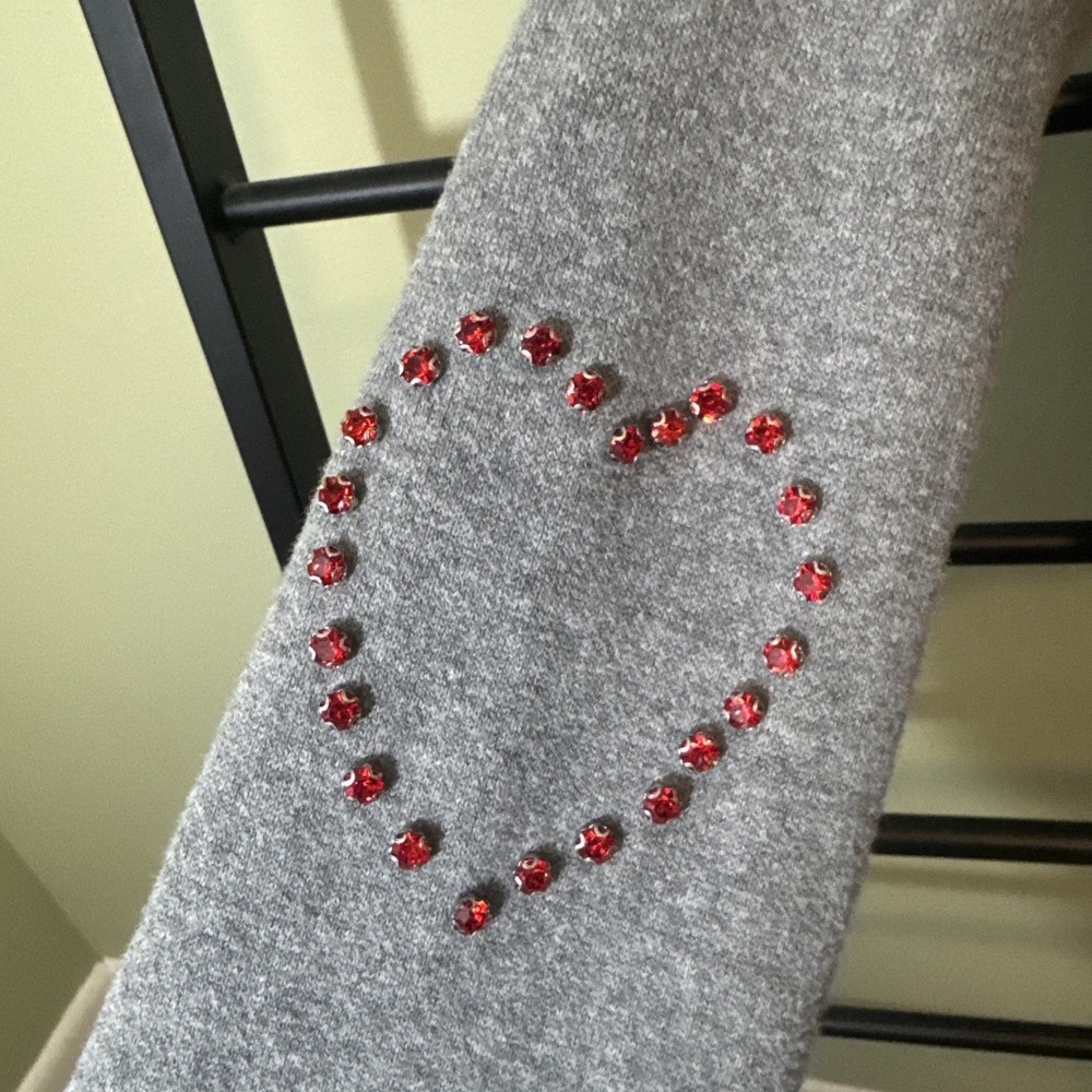 TORRID Heart Sweater Cardigan Rhinestones HEARTFELT CLOUD DANCER LONG SLEEVE XL - Picture 9 of 12
